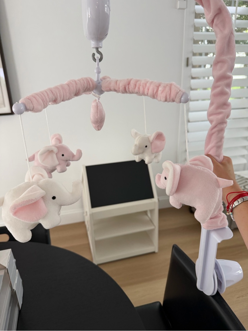 The Peanutshell Crib Baby Mobile - Soft Pink Elephants - Picture 4 of 8